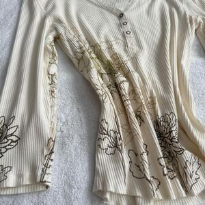 coquette fairy cream long sleeve top with floral design